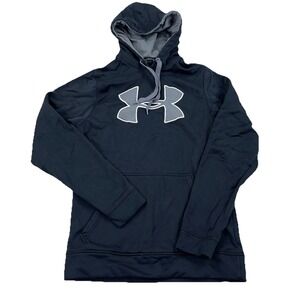 Under Armor Hoodie Women Smalll Black Gray Loose Fit Sweatshirt Pullover Sweater